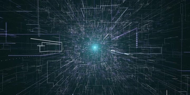 Amazing Animation 3D of Flying through Data Network