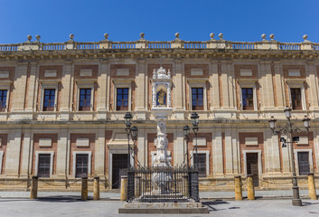 Fototapeta na wymiar Facade of the historic Archivo de Indias building in Sevilla, Spain