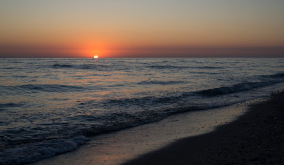 Beautiful sunrise and sea background