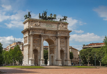 Fototapeta na wymiar Arco della Pace, Milan, Italy.