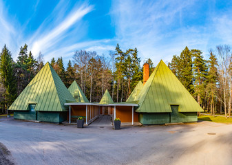 Visitors center at the Skogskyrkogarden, Unesco-listed cemetery, in Stockholm, Sweden
