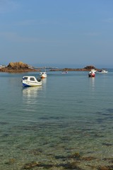 Obraz premium Le Hocq harbour, Jersey, U.K. Summer calm coastal view.
