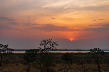 Fototapeta na wymiar Peaceful sunset leading to the Nile