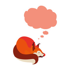 fox mammal happy autumn season flat design