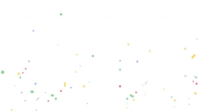 Colorful confetti party popper explosions on white backgrounds, 4K greeting animation