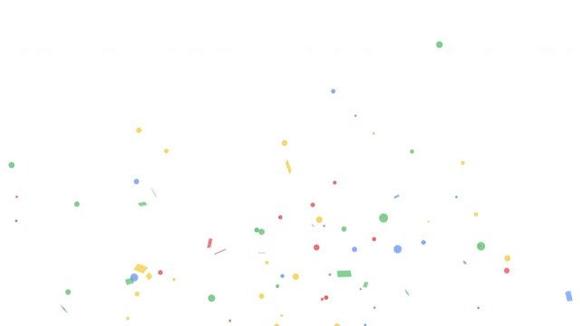 Colorful confetti party popper explosions on green backgrounds, 4K greeting animation
