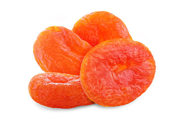 Dried Apricot fruit on a white isolated background
