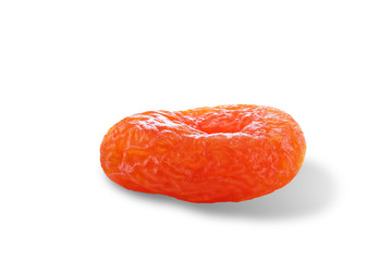 Dried Apricot fruit on a white isolated background