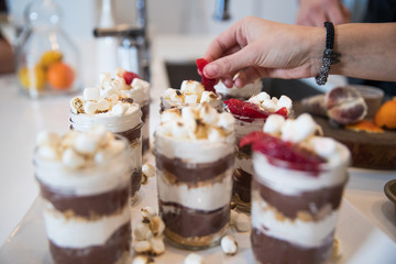 Chocolate dessert in jar
