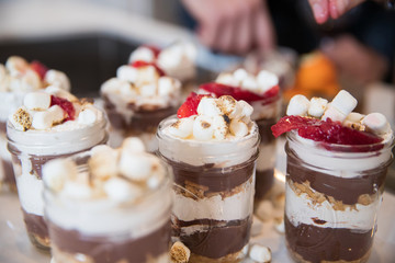 Chocolate dessert in jar