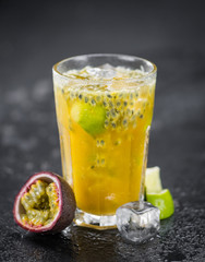 Fresh made Jorge Amado Cocktail as detailed close-up shot (selective focus)