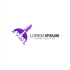 awesome gradient rocket logo design