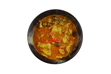 Panaeng Curry with Pork isolate on white