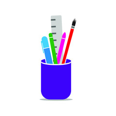 Stationery holder icon concept, vector illustration