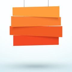 Hanging Title Ribbon 4 Line Overlapping Banner