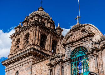 Obraz premium Cusco, Peru - 05/24/2019: La Merced colonial bell tower detail in Cusco, Peru.