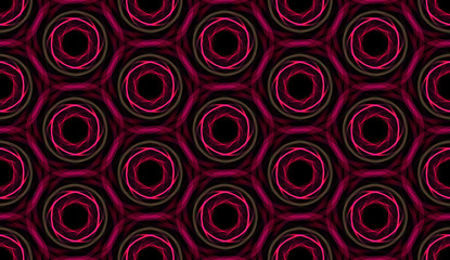 Abstract seamless background. Design of repeating glowing circles.