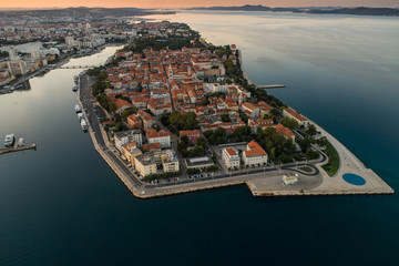 Sunrise at Zadar aerial photo