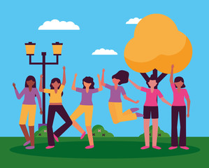 celebrating happy young people design