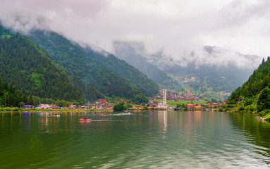 Panoramic view of Uzungol which is a tourist attraction in Trabzon, Turkey © Bilal
