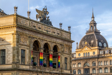 Copenhagen landmark during LGBT Pride Weekend
