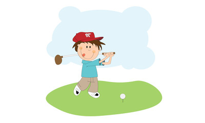 Obraz na płótnie Canvas Boy Golfing