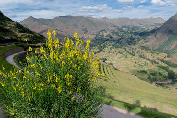 Sacred Valley, Peru - 05/21/2019: The Inca terraces and fortress at Pisac, Peru.