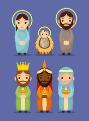 celebration merry christmas manger flat design