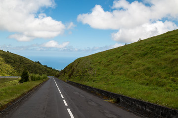 Road and a nature, Sao Miguel, Azores