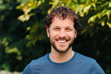 Beautiful commercial man outside