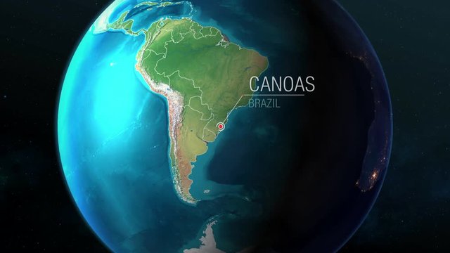 Brazil - Canoas - Zooming from space to earth