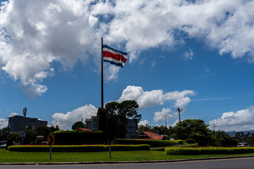 Fototapeta premium Beautiful view of the Costa Rica Flag on Movement