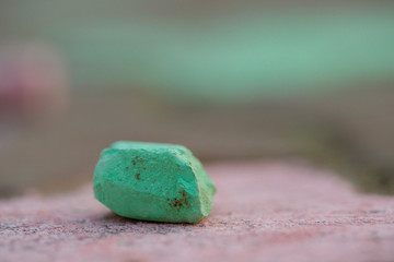 Macro sidewalk colored chalk with no people 