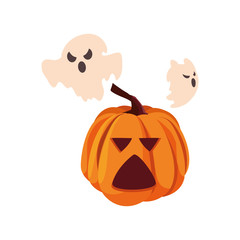 pumpkin ghost happy halloween celebration design