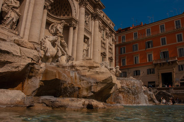 Fototapeta na wymiar Fontana di Trevi without people