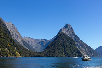 view of famous Mildford Sound, fjord in New Zealand