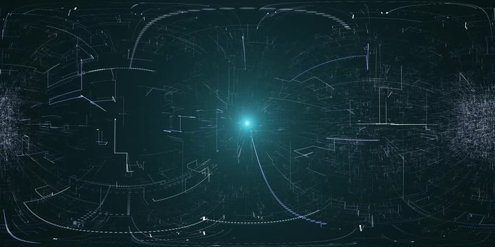Amazing Animation VR 360 3D of Flying through Data Transfer 