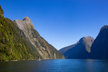 view of famous Mildford Sound, fjord in New Zealand