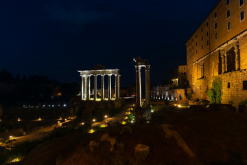 Obraz premium Roman Forum. Image of Roman ancient ruins.