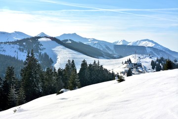 landscape with Rodna mountains in winter