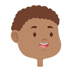 Cute young boy smiling face cartoons