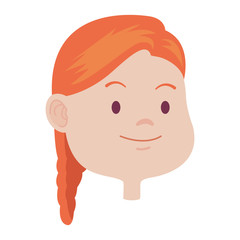 Beautiful young girl smiling face cartoon