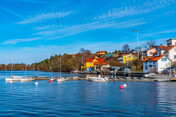 Small village on Lake Malaren near Stockholm in Sweden