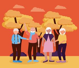 happy grandparents day flat design