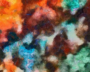 Weathered abstract grunge texture. Background with paint strokes and splashes. Pattern with dirty and blots elements. Retro oil style. Simple closeup template for graphic design