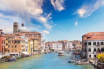 Beautiful view of one of the Venetian canals in Venice, Italy