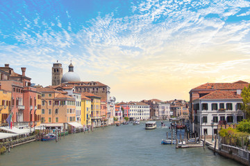 Beautiful view of one of the Venetian canals in Venice, Italy