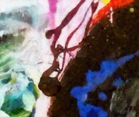 Close up oil paint abstract background. Art textured brushstrokes in macro. Part of painting. Old style artwork. Dirty watercolor texture. Modern pattern. Chaotic splashes. Multi-colors design.