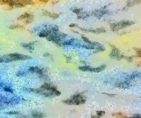 Close up oil paint abstract background. Art textured brushstrokes in macro. Part of painting. Old style artwork. Dirty watercolor texture. Modern pattern. Chaotic splashes. Multi-colors design.