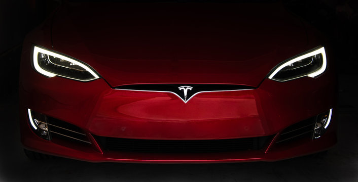 Red Tesla Model S Front Nose Cone
